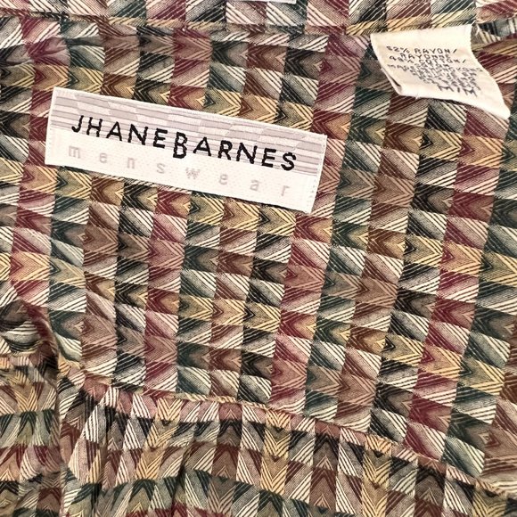 Retro Jhanes Barnes - Abstract Print Long Sleeve Shirt - Size Medium - Picture 8 of 8